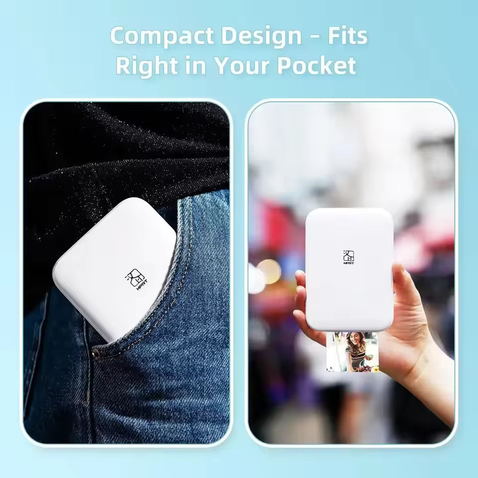 Pocket Photo Printer – Turn Your Favorite Phone Memories into Real Photos, Instantly. Works with iPhone/Android, Includes FREE 10 sheets of photo paper ($15 value)